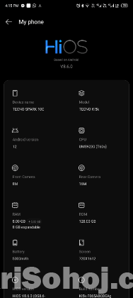 টেকনো মোবাইল ১০ c 8/128